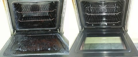 oven cleaning before and after photo
