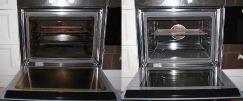 oven cleaning before and after picture